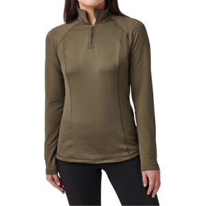 5.11 Tactical Women's 1/4 Zip Long Sleeve Top in Olive Drab